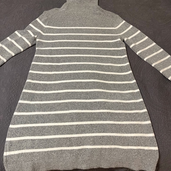 J. Crew Sweater Dress Gray and White Striped Turtleneck - Picture 6 of 12